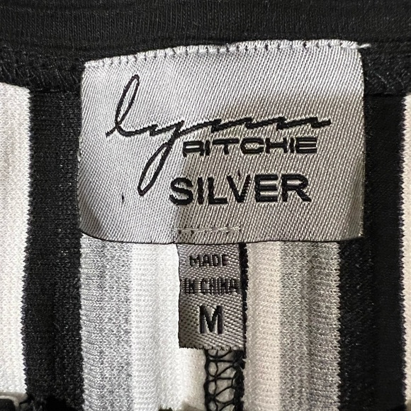 Lynn Ritchie Silver Gorgeous Tunic Jacket Full Zipper Color Block Size Medium - Picture 5 of 7